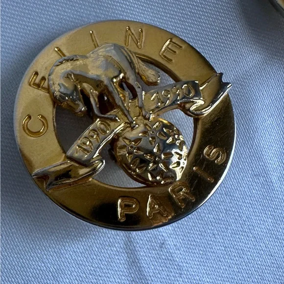 Céline Rare 1990 Anniversary Horse Medallion Clip-On Earrings - Picture 9 of 11